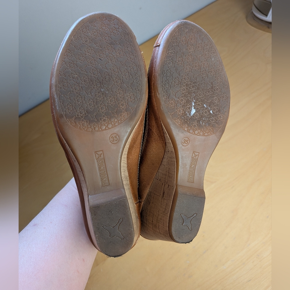 Pikolinos bare feet and Capri sandals Tan Leather Wedge Size 35 = 4.5, 5 US - Picture 12 of 14
